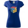 Rubikova kocka kreslená - Dámske tričko Pure - XS ( Kráľovská modrá )