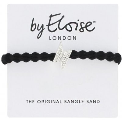 By Eloise London Silver Diamanté Bolt Black