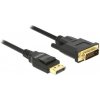 DeLock 85314 Kabel Displayport 1.2 Stecker / DVI 24+1 Stecker Passiv 3 m schw.