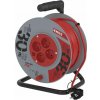 Predlžovací kábel na bubne 30 m / 4 zásuvky / červený / PVC / 230 V / 1 mm2