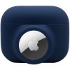 AppleKing 2v1 silikónový ochranný obal pre AirPods Pro / AirTag 1 / 2 - námornícky modrý - možnosť vrátiť tovar ZADARMO do 30tich dní
