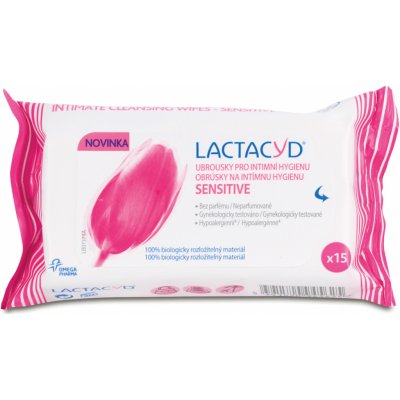 Lactacyd Sensitive Obrúsky na intímnu hygienu 15 ks