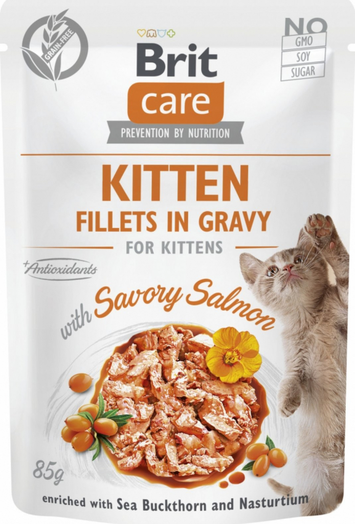 Brit Care Cat Fillets in Jelly Kitten with Salmon 85 g