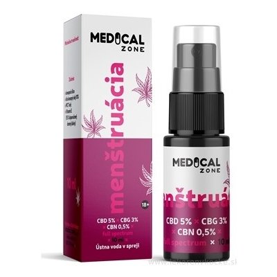 MEDICAL Zone MENŠTRUÁCIA full spectrum ústna voda v spreji s CBD+CBG+CBN 1x10 ml