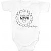 Body krátky rukáv Baby Nellys Made with love biele