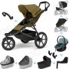 Set 10v1 Thule Urban Glide 3 Nutria green + madlo + vanička Black + pláštenky a moskytiéry Thule + Autosedačka Thule Maple Mid Blue s ISOFIX základňou Thule Alfi a adaptéry