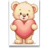 Vymalujsisam.sk Diamantové maľovanie - Medvedík so srdcom Veľkosť: 20x30cm, Rám: Bez rámu, iba zrolované plátno, Diamanty: Hranaté