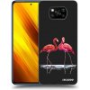 Picasee silikónový čierny obal pre Xiaomi Poco X3 - Flamingos pár