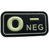 WARAGOD nášivka O NEG PVC Patch Glow in the Dark