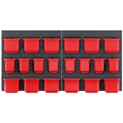 PlasticFuture Závěsný organizér s 20 boxy ORDERLINE 80x16,5x40 cm černo-červený
