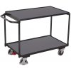 Variofit Policový vozík s madlom, Variofit, do 250 kg, 2 police (98,5 x 59 cm), modrá/antracit Farba: antracit RAL7016