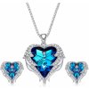 Glory set náhrdelník a náušnice Angel wings Swarovski elements modrá 138