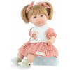 Marina & Pau – realistické miminko holčička 45 cm v červeno-bílých kostkovaných šatech (Alina Dolce Vita 45 cm – španělské miminko)