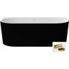 Besco LEYA B&W voľne stojaca / prístenná akrylátová vaňa s prepadom 170 x 78 cm, #WASB-170LZL