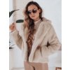 Dstreet dámsky krátky zimný kabát GLAMFLUFFY TY4984 Béžová