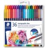Fixky v tvare štetca, sada, 0,5-0,8/1,0-6,0 mm, obojstranné, STAEDTLER 