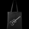 Čierna ručne maľovaná bavlnená taška 42 x 38 cm - Gitara akustická jedn