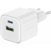 Swissten sieťový adaptér GaN 1× USB-C 35 W PD + 1× USB-A 27 W QC biely 22071200