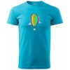 Teplovzdušný balón v oblakoch - Klasické pánske tričko vyššej gramáže - 3XL ( Svetlý tyrkys )