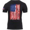 Tričko DISTRESSED US farebná vlajka ČIERNE veľ. XL