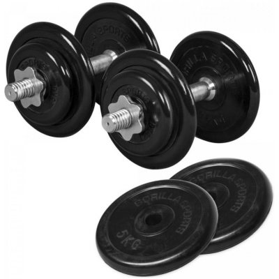 GORILLA SPORTS SA - Vinyl Tri Grip Dumbbell Set 20KG