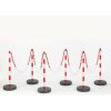 VMBal Plastový vymedzovací stĺpik ČERVENO / BIELY - sada 6 ks + reťaz 25 m