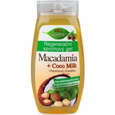 Bio Bione Cosmetics Macadamia a kokosové mlieko regeneračný sprchový gél 260 ml