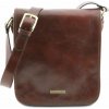 Kožená taška cez rameno s dvoma priehradkami TL Messenger - Tuscany Leather Farba: Hnedá