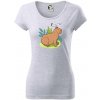 Kapybara a vtáčik - Dámske tričko Pure - 2XL ( Svetlosivý melír )
