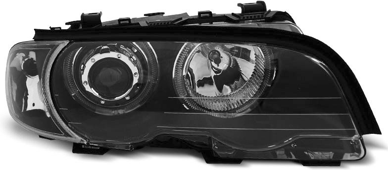 TUNING-TEC Predné svetlá, BMW 3, E46, 1999-2003, COUPE/CABRIO, ANGEL EYES LED BLACK