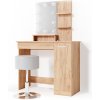 Vicco Vanity table Julia, 90 cm with LED lighting and stool, Zlatá power oak