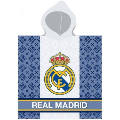 Carbotex · Detské pončo - futbalová osuška s kapucňou FC Real Madrid - 60 x 120 cm
