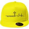 Jesus Saved My Life kríž ekg - Šiltovka s rovným šiltom a plastovou sponou - Univerzálna veľkosť ( Citrónová )