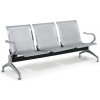 Kovová lavica do čakární STRONG, 3-sedadlo, strieborná