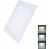 Solight LED vstavaný panel 18W, 1530lm, CCT 3000K/4000K/6000K, štvorec [WD143]