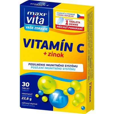 MaxiVita Vitamín C + Zinok 30 tabliet