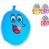 Loptička tvarovacia 7 cm s tvárou - mix farieb (červená, modrá, fialová, žltá)