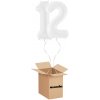 HeliumKing Balónový box - Narodeninové číslo 12 biely 86 cm