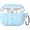 AhaStyle silikónový obal so vzorom kvetov pre AirPods Pro 3 - modrý - možnosť vrátiť tovar ZADARMO do 30tich dní