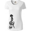 Husľový kľúč gitara - Dámske tričko z organickej bavlny Origin (GOTS) - XL ( Biela )