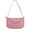 TALIANSKE Kožená crossbody kabelka malá Genuine leather Talianska sýto ružová Laura