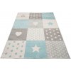 Wilsondo Bielo-modrý vzorovaný detský koberec Ruth Rozmer: 80x150 cm