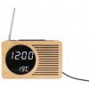 Rádiobudík/Stolní hodiny Retro Radio bamboo 16 cm Karlsson