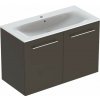 Geberit Selnova Square - Umývadlová skrinka 635x988x480 mm, s umývadlom, 2 dvierka, lávová mat 501.261.00.1