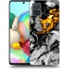 Picasee silikónový čierny obal pre Samsung Galaxy A71 A715F - Black Gold 2