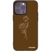 Picasee silikónový čierny obal pre Apple iPhone 14 Pro Max - Brown flowers