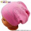 Baby Nellys Jarné / jesenné čiapky Malá sova - ružová