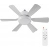 Cocosity Tichý stropný ventilátor so svetlom a diaľkovým ovládaním, 6 lopatiek, nastaviteľná teplota farieb 3000-6500K, odnímateľné lopatky, do spální a detských izieb