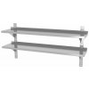 Hendi Nastaviteľná závesná polica, dvojitá, s 2 konzolami – zváraná 300 mm, 1400x300x(H)600mm