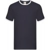 Pánske tričko Fruit of the Loom Valueweight Ringer T - navy-biele, XL